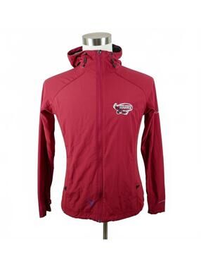 Columbia Boys Girls Full Zip Red Hooded Coat Jacket Youth L HAWKS